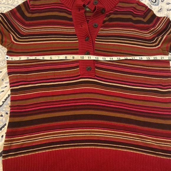 Eddie Bauer red and brown striped sweater in size XL - Picture 3 of 7